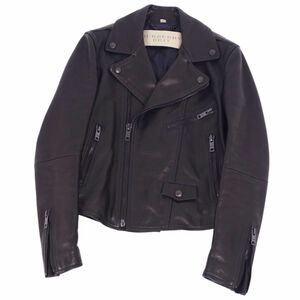 美品 バーバリー ブリット BURBERRY BRIT ジャケット レザージャケット ダブルライダース アウター メンズ XS ブラック cf04oe-rm05f09738