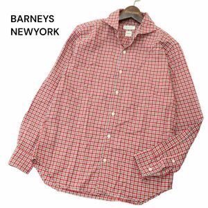 BARNEYS NEWYORK バーニーズ ニューヨーク 通年 ALBIATE イタリア製生地 長袖 チェック シャツ Sz.M　メンズ　A4T06979_6#C