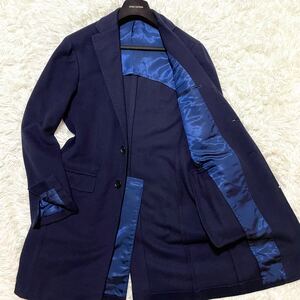 極美品 リングヂャケット【日本の頂点 カシミヤ100%】RING JACKET チェスターコート ロングコート ネイビー Lサイズ 48 紺色 日本製 メンズ