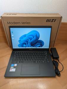 【美品】MSI Modern 14 C11M 6027JP Intel Core i7 1195G7/メモリ 16GB/SSD 512GB/14型 非光沢 フルHD/Win11/office 22年10月製