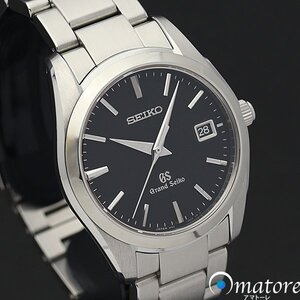 美品◎SEIKO セイコー GS グランドセイコー デイト 黒文字盤 メンズ クォーツ SBGX061 9F62-0AB0◎