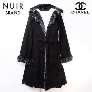 シャネル CHANEL コート ファー ブラック