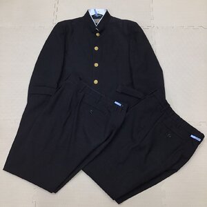 O403/L(中古)埼玉県 蕨高校 男子制服2点 /Cランク/LL/W81/学ラン/夏冬ズボン/黒/レギュラーカラー/冬用/夏用/中学校/高校/学生服/卒業生品