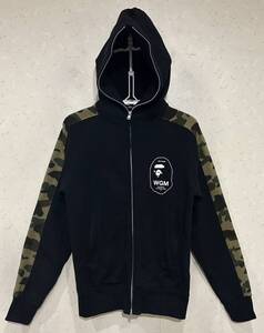 ＊アベイシングエイプ A BATHING APE WGM カモ柄 ライン スウェット フルジップパーカー S 　　　　　　BJBD.F