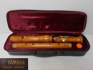 下∞4　YAMAHA テナーバロック 木製 リコーダー TENOR BAROQUE ケース付 JAPAN ヤマハ 木管楽器 笛