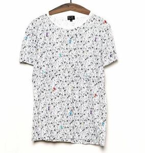 Paul Smith ポールスミス カットソー 総柄 Tシャツ 半袖 クルーネック 丸首 Uネック ホワイト 白 サイズ s 人 人間 メンズ white