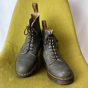 美品 Dr.Martens ドクターマーチン チャールズ・F・ステッド社レザー 英国製 プレーントゥ 8ホールブーツ UK6.5 25.0 レザーシューズ