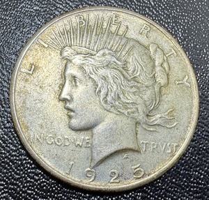 【17310】アメリカ 1ドル 銀貨 1925年 LIBERTY リバティ ONE DOLLAR PEACE ピースダラー イーグル シルバー 重量26.8g 直径37.9㎜ 厚2.4㎜