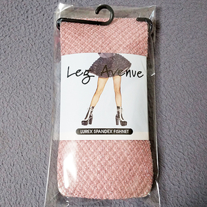  ラメ織り スパンデックス ネット パンティストッキング (ピンク) サイズ:フリー(M～L) LegAvenue 9012　新品・未使用