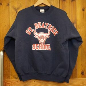 Hanes ヘインズ プリント スウェット 90s ビンテージ カレッジプリント ST. BEATRICE SCHOOL