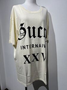 Gucci ロゴプリント Tシャツ　ベージュ　メンズL 美品