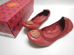 ■TORY BURCH トリーバーチ バレーシューズ 7M 約24cm フラットシューズ 靴 31138207■赤レッド