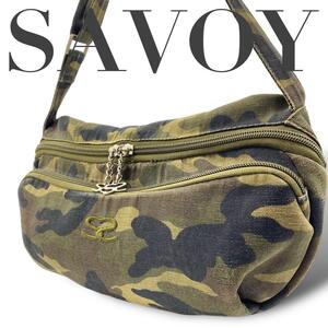 SAVOY サボイ ショルダーバッグ カメラバッグ　迷彩 カーキ 総柄