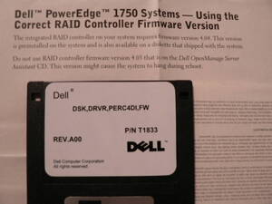 送料最安 \110　FDD21：DELL DSK, DRVR, PERC4DI, FW　Rev.A00　FD １枚のみ