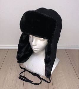 美品 KANGOL Wool Ushanka K0102FA XL カンゴール ウール ウシャンカ ファー パイロットキャップ ブラック 黒 トラッパーキャップ ロシア帽