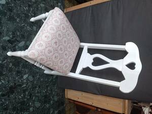 白　木製　椅子　チェアー　ピンク　ハート　1脚