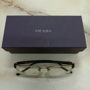 1円～ ■ PRADA プラダ VPR 52E 51□17 7AY-101 度入り メガネ 眼鏡 メンズ レディース U13