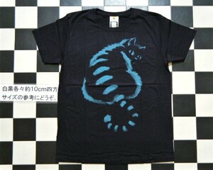 INDEEZ ねこちゃん 半袖Tシャツ サイズM 黒 Z6167 身幅約51cm　新品　チェシャ猫風