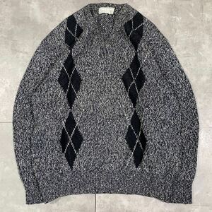 希少 COMME des GARCONS HOMME コムデギャルソンオム AD表記なし 80s 川久保玲 ごま塩 アーガイル柄 ニット セーター ヴィンテージ