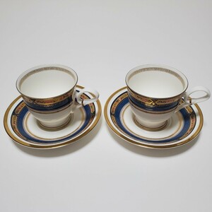 HOYA Bone China ホヤ カップ&ソーサー 2客セット 金彩 花柄