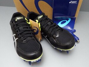 #【タグ付】asics アシックス EFFORT 13 エフォート 1093A167 002 24cm Black/Pure Silver ハンドル付 兼用 陸上スパイク（札）