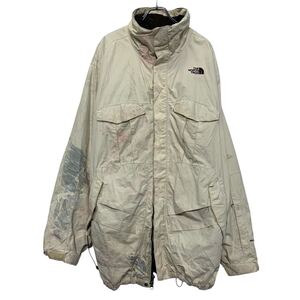 THE NORTH FACE ジャケット XXL ホワイト ノースフェイス ジップアップ ビッグサイズ アウトドア 古着卸 アメリカ仕入 a611-5015