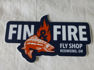 FIN＆FIRE ステッカー FIN＆FIRE smallsize FLY SHOP REDMOND、OR USA OREGON オレゴン レジモンド フライフィッシング FLY FISHING