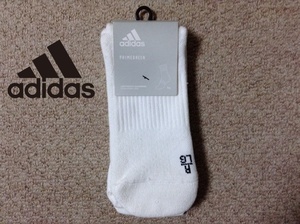 ★新品★アディダス メンズ アルファスキン クルーソックス Alphaskin Crew Socks 白/黒 スリーストライプ AEROREADY adidas FS9766