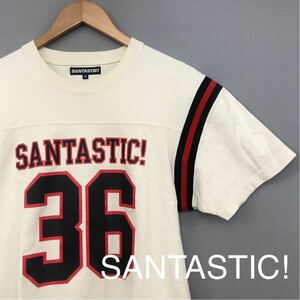 サンタスティック SANTASTIC! Ｔシャツ 半袖 丸首 クリーム ビッグロゴ バッグプリント #36 メンズ Mサイズ ～◇