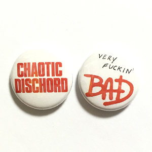 25mm 2個セット 缶バッジ Chaotic Dischord UK 80