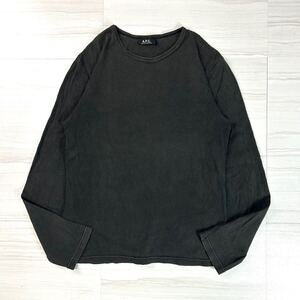 A.P.C. アーペーセー ロンT 長袖Tシャツ カットソー ブラック系 無地