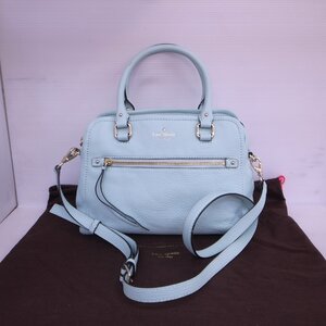 T5281 【本物保証】 kate spade ケイトスペード 2way レザー ショルダーバッグ ハンドバッグ ミント系