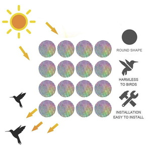 【20枚セット】鳥よけ 丸 シール レインボー 20枚セット 防虫 虫よけ 反射シール ベランダ 玄関 ハト避け 予防 畑 バード 防鳥