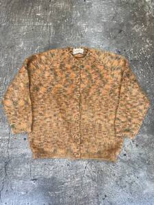 超希少！美品！毛足長！USA購入！60s 70s Mohair モヘア ミックスカラー Neiman ニーマンマーカス カーディガン カート 大きいサイズ(M)T