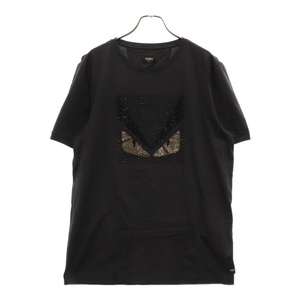 FENDI フェンディ 18SS Monster Eye Tee FY0626 1Z2 モンスターアイ ラインストーン装飾 半袖Tシャツ グレー