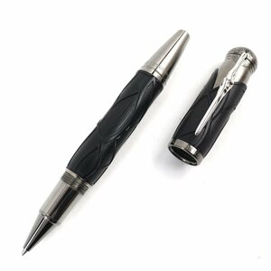 美品△MONTBLANC モンブラン 作家シリーズ グリム兄弟 リミテッドエディション 1433/8660限定 キャップ式 ボールペン ブラック シルバー