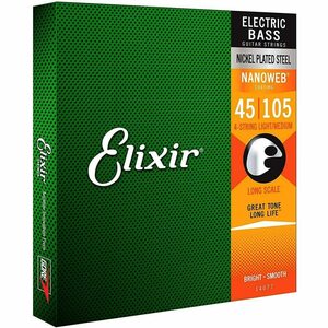 ELIXIR(エリクサー) Elixirベース弦 NANOWEB ニッケル Long Scale Light/Mediu