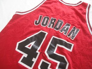 貴重!USA製シカゴブルズ#45時代 マイケルジョーダンJORDAN チャンピオン製ジャージ48/ユニフォーム/タンクトップ MLB挑戦 NBA復帰