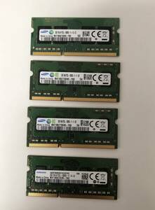 ★Samsung PC3L 12800S 2GB x 4枚★　2GB×4枚組 8GB DDR3L ノートPC用 メモリ DDR3L LAPTOP RAM