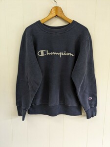 Champion リバースウィーブ 青単色タグ　ネイビー　Mサイズ チャンピオン REVERSE WEAVE 復刻　刺繍ロゴ スウェット トレーナー