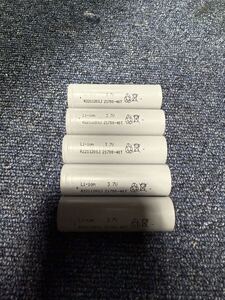 送料込み　中古4000mah21700セル　40T 五本1500円　超安値　全部3.0V～　充電できます 21700リチウムイオン バッテリー 単電池 