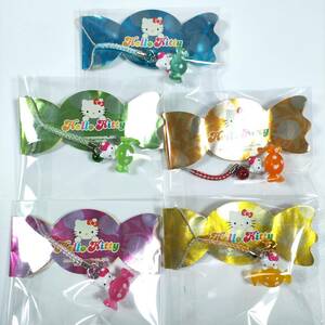 ☆レア☆ハローキティ キャンディー 根付け 2007年 ピンク/ブルー/イエロー/グリーン/オレンジ 飴 Hello Kitty ストラップ サンリオ Sanrio