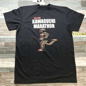 タグ付き新品！asics アシックス メンズ THE 24TH 川口マラソン プリント 半袖Tシャツ L 紺