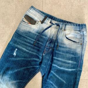 ●美品 【ジョグジーンズ】DIESEL ディーゼル NARROT-NE スウェットデニム/ハイブリーチ加工/W80～92㎝程度/メンズ/インディゴ/