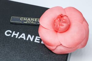 美品 シャネル ブローチ カメリア ピンク コサージュ CHANEL