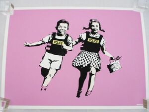 希少 WCP Banksy バンクシー POLICE KIDS PINK ピンク リプロダクション シルクスクリーン プリント 現代アート 限定品