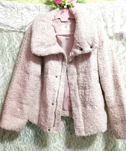 薄ピンクフワフワダウンコート/外套/アウター Light pink fluffy down coat mantle outer