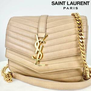 希少 SAINT LAURENT サンローラン シュルピス スルピス ルル Vステッチ キルティング チェーンショルダーバッグ チェーンバッグ