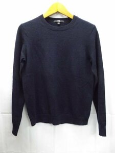 ★UNIQLO◎ユニクロ/カシミヤ100％/長袖ニット/ネイビー/紺/Lサイズ