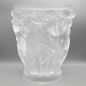 〇0653 LALIQUE ラリック バコーントゥ バッカスの巫女 フラワーベース 花瓶 高さ24.3㎝ 径18.8cm